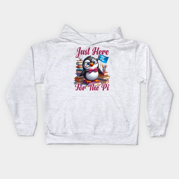 Just Here For The Pi Happy Pi Day Math Teacher boys girls Kids Hoodie by click2print